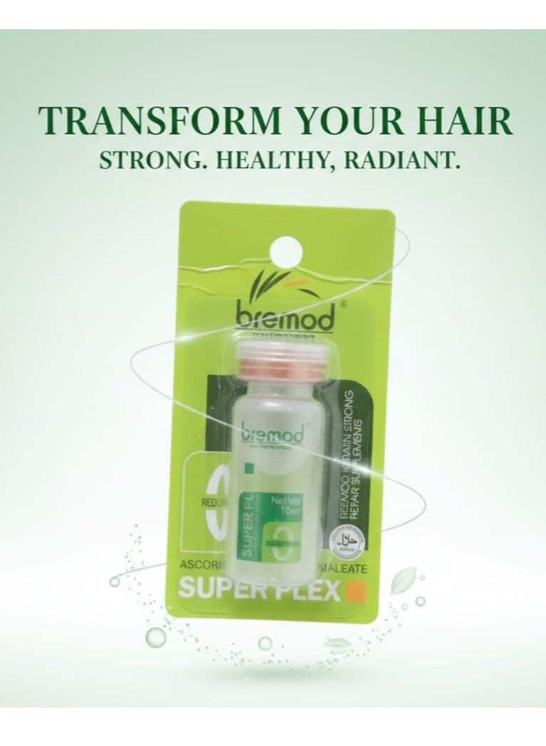 BREMOD بريمود سوبر فليكس كيراتين مكملات إصلاح قوية 10 مل - علاج مكثف للشعر الجاف والمجعد والتالف - بسعر زجاجة واحدة - Image 1